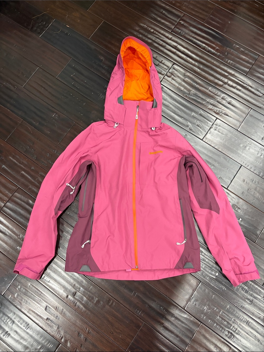Patagonia Orange Mesh Jacket with Magenta Trim